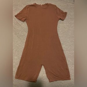 Brown Naked Wardrobe fitted jumpsuit size L fits like M (‘Mama Malika’ Collab)